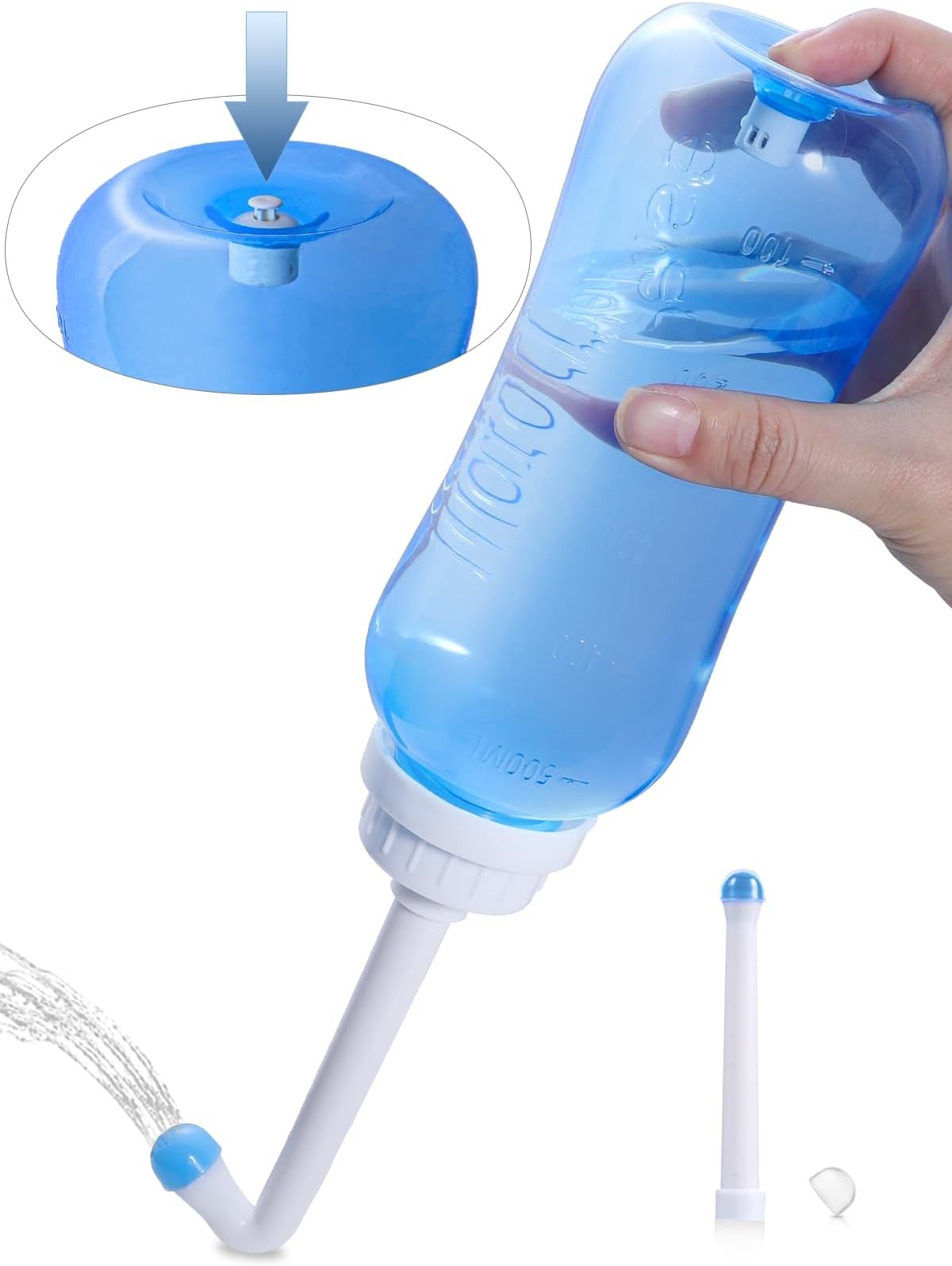 Peri Bottle for Postpartum - Portable Bidet 16.9 Oz Travel Bidet Bottle for Personal Hygiene Cleaning (Blue)