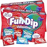 FunDip Valentine's Candy Exchange Card Kit, 44 Count Bulk, Magic Dip in Individually Wrapped Addressable Packs, Classroom fun