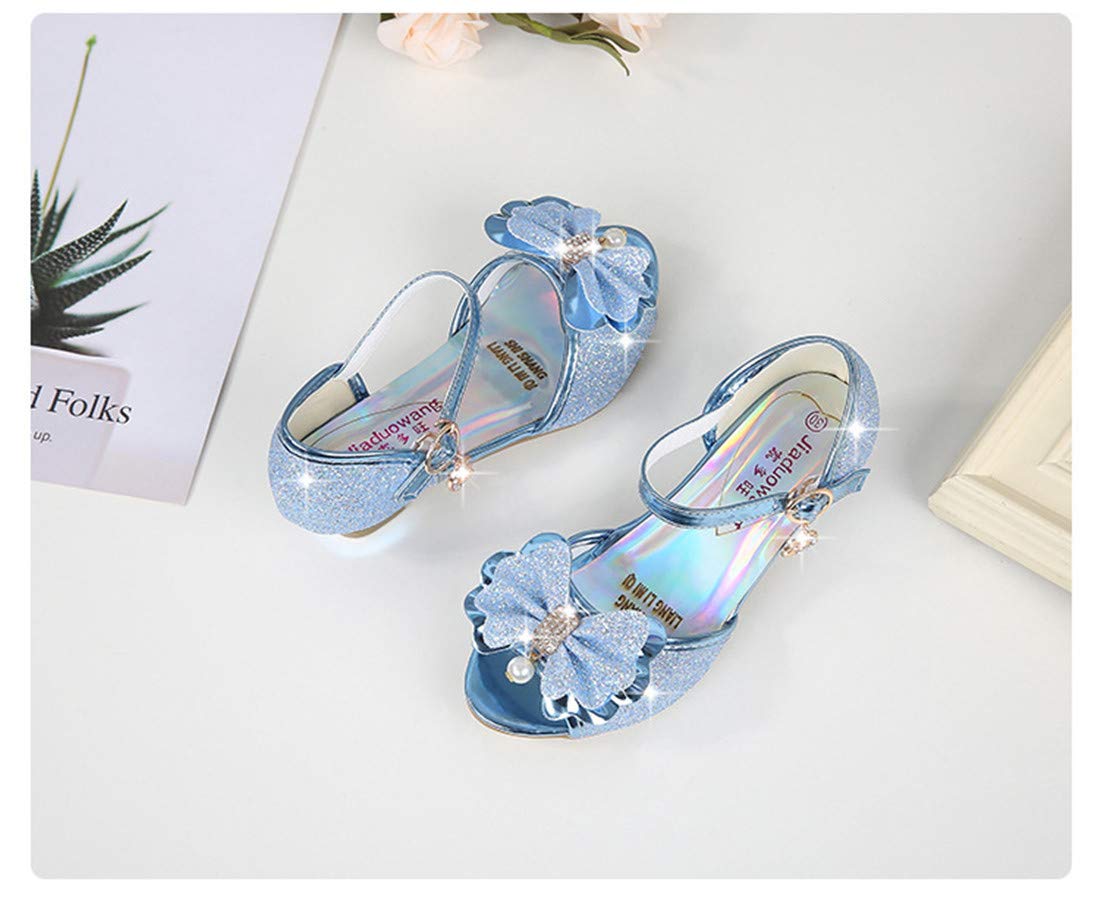 Mädchen Prinzessinschuhe Glitzer Schuhe mit Absatz Kinder Kristall Pumps Mädchen Kostüm Zubehör Schuhee Lila Blau Pink Golden Silber in Größe 26-38