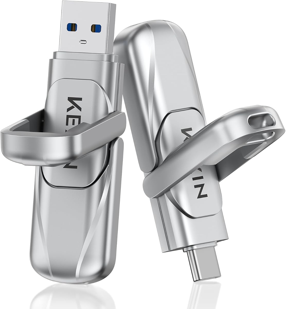 Unidad de estado sólido tipo C de 128 GB hasta 450 MB/s USB 3.2 Gen 1 Unidad flash USB A y USB C dual Metal para iPhone 15/16/17 Teléfono inteligente Android Tablet Consola de juegos Windows Mac