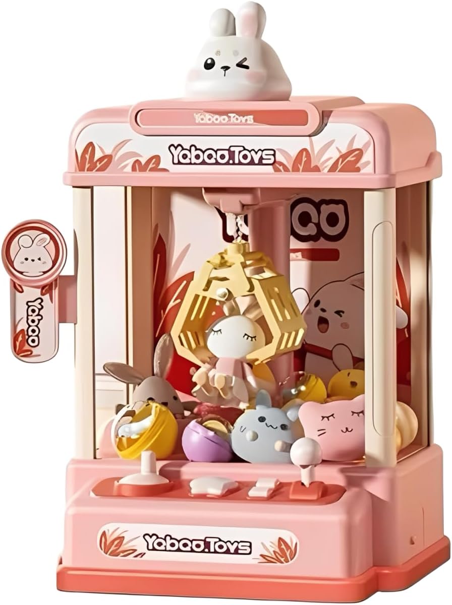 Máquina Pega Ursinhos com Garra – Brinquedo Infantil com Fichas e Brindes Diversão em Casa – Rosa