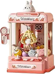 Máquina Pega Ursinhos com Garra – Brinquedo Infantil com Fichas e Brindes Diversão em Casa - Rosa