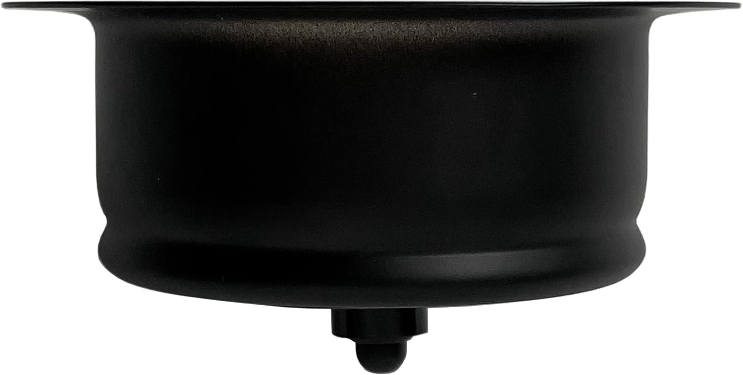 SinkSense Kitchen Sink Disposal Flange Drain with Stopper, Matte Black