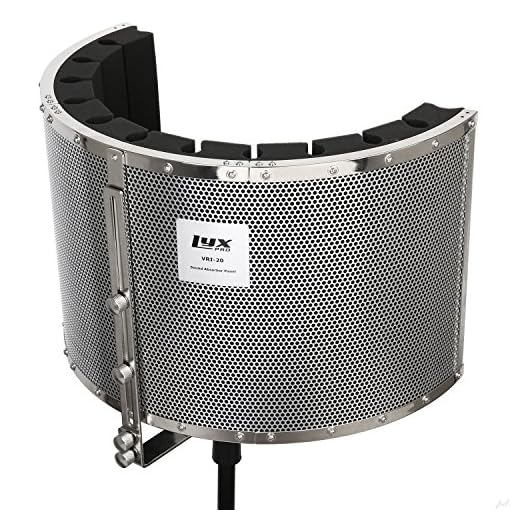 LyxPro VRI-20 Sound Absorbing Acoustic Foam Isolation Portable Microphone Shield, Vocal Recording Panel, High Performance - Stand Mountable