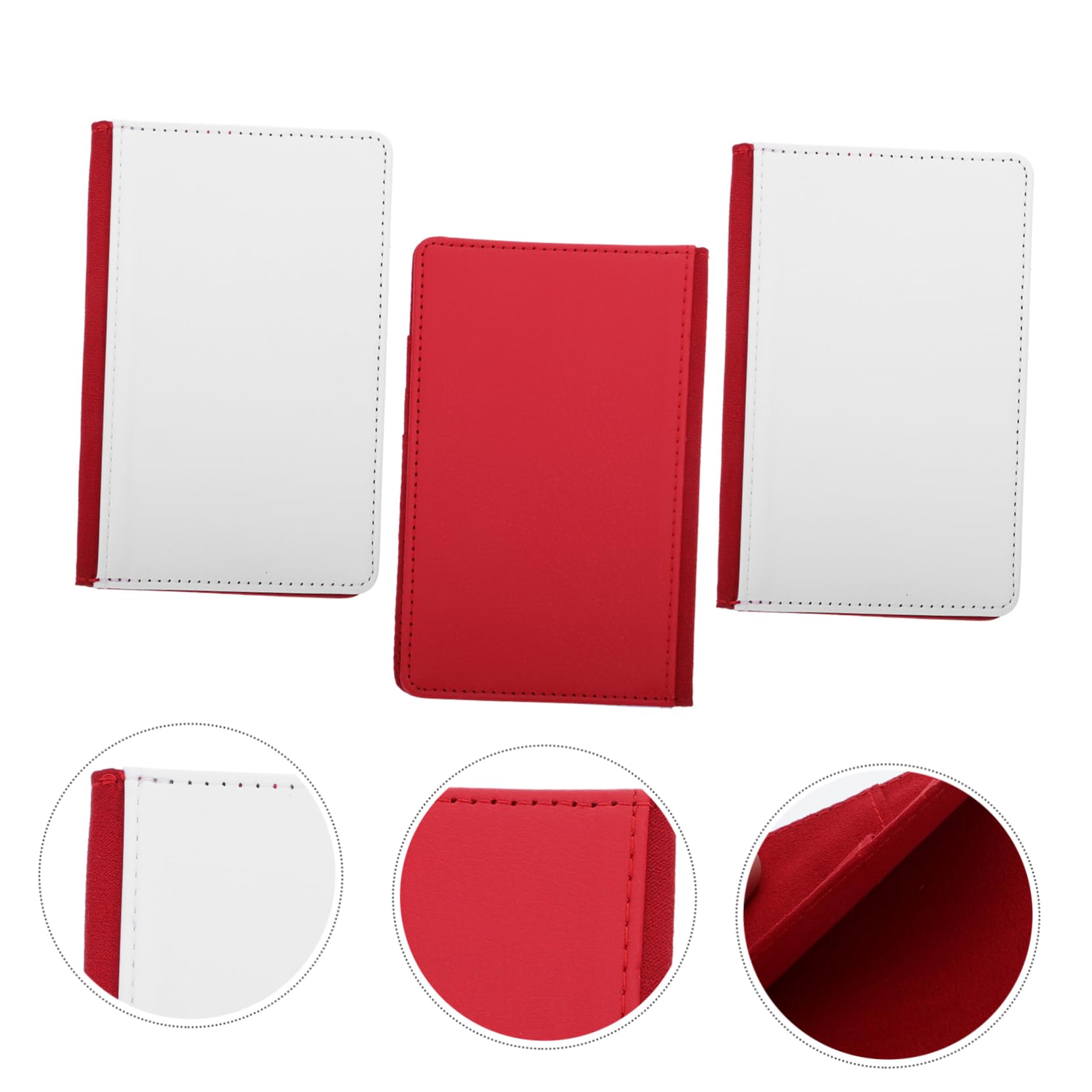 FRCOLOR Portadocumentos de Viaje Rojo de Cuero PU Gran Capacidad, Diseño Elegante y Práctico, Juego de 3 Piezas para Organizar Pasaporte, Tarjetas