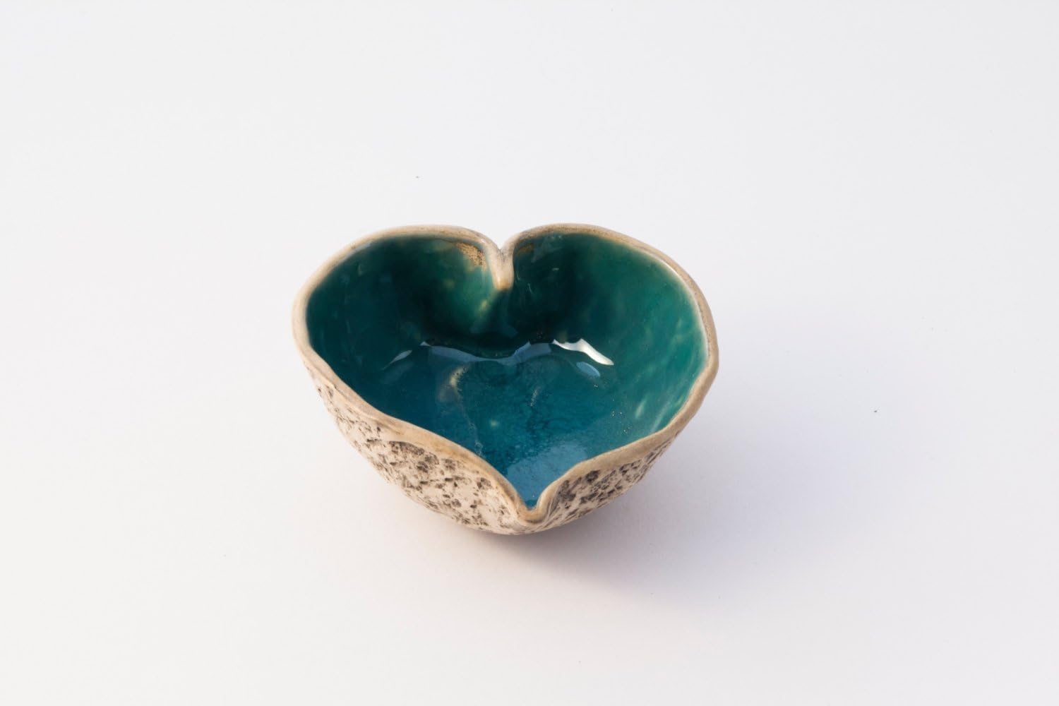 Turquoise candle holder, Ceramic candle holder Turquoise, heart candle bowl Turquoise, handmade bowl, Christmas gift, Birthday gift