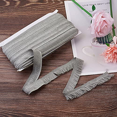 Megapet Polyester Fringe Tassel Lace Trim 1 Inch X 27 Yards Chainette Fringe Fibre Trim Ribbons Gray For Sewing Quilting Lampshade Curtain Decoration #TOP2