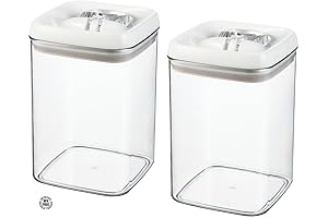 Felli Flip Tite Acrylic Food Storage Rectangular Canister, 115 oz., Clear (2 Pack)