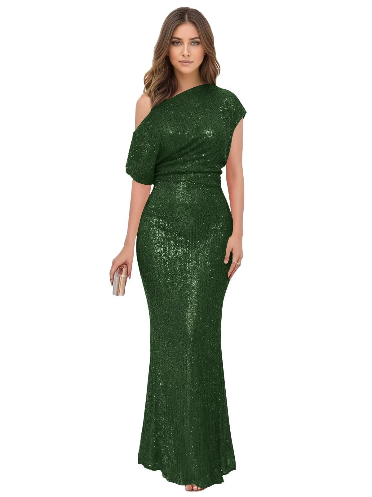 Bedlover Sparkly Sequin Prom Dresses 2026 Glitter Long One Shoulder Mermaid Formal Evening Party Gowns