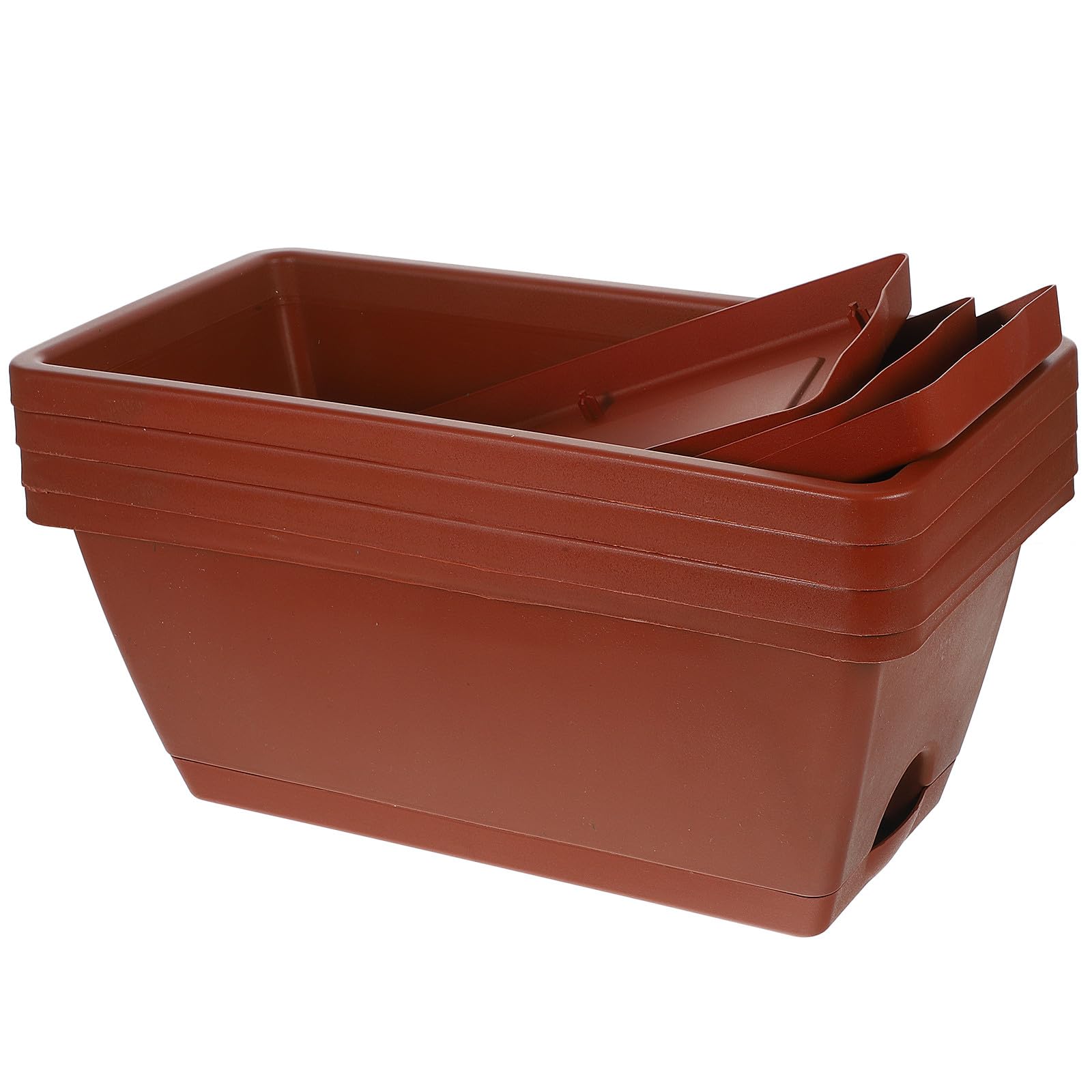 Pot à bonsaï plastique marron jardinière rectangulaire extérieure