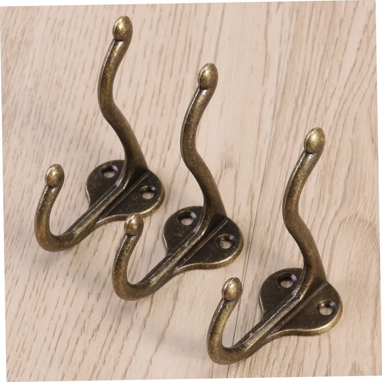 WOONEKY 15piezas Ganchos Retro De Pared Para Ropa Toallas y Accesorios Diseño Vintage De Doble Orificio Fácil Instalación Para Hogar y Oficina