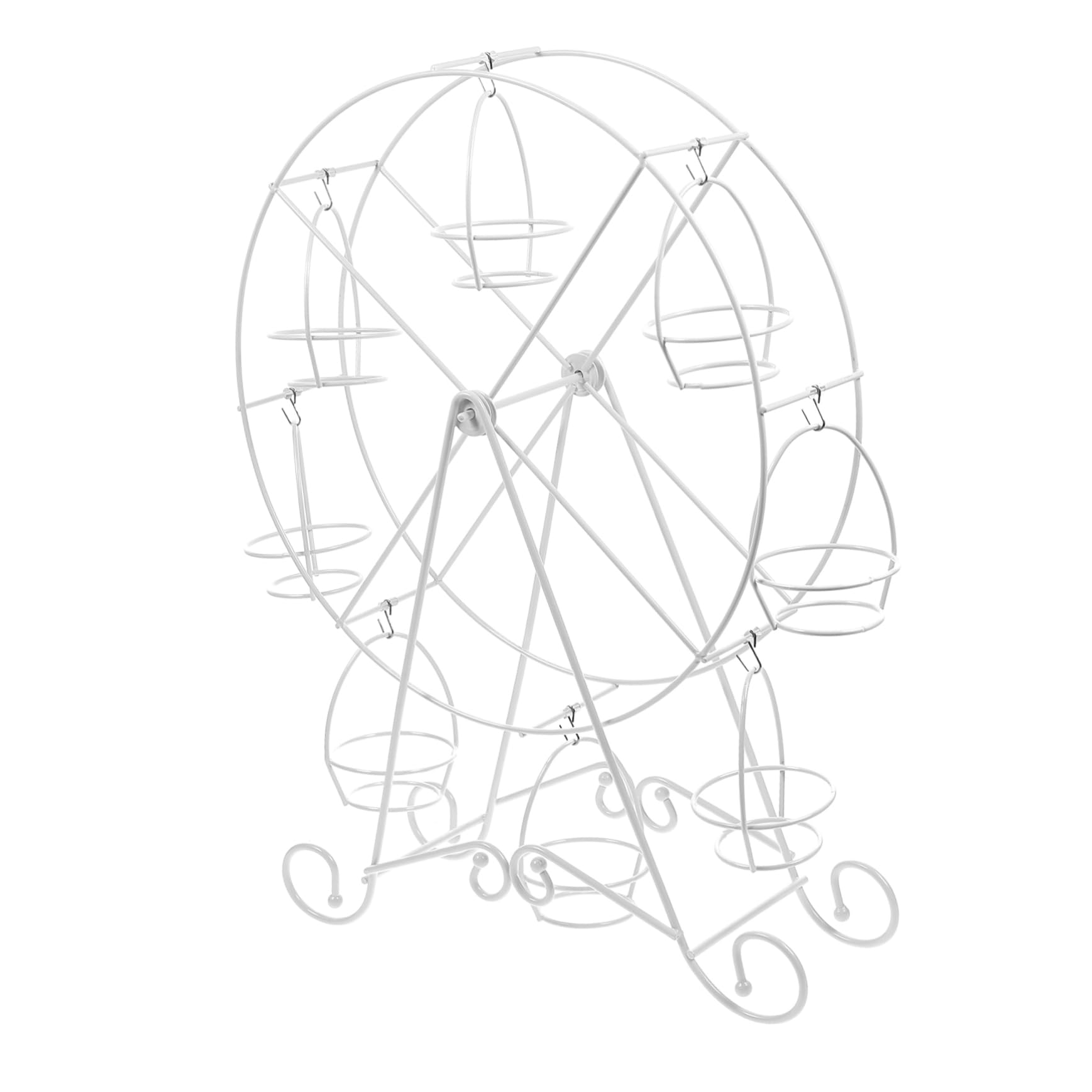 Zerodeko Soporte para Cupcakes Forma de Noria de Hierro Blanco Diseño Giratorio para Fiestas de Boda, Bandeja para Servir Postres Elegante y Funcional