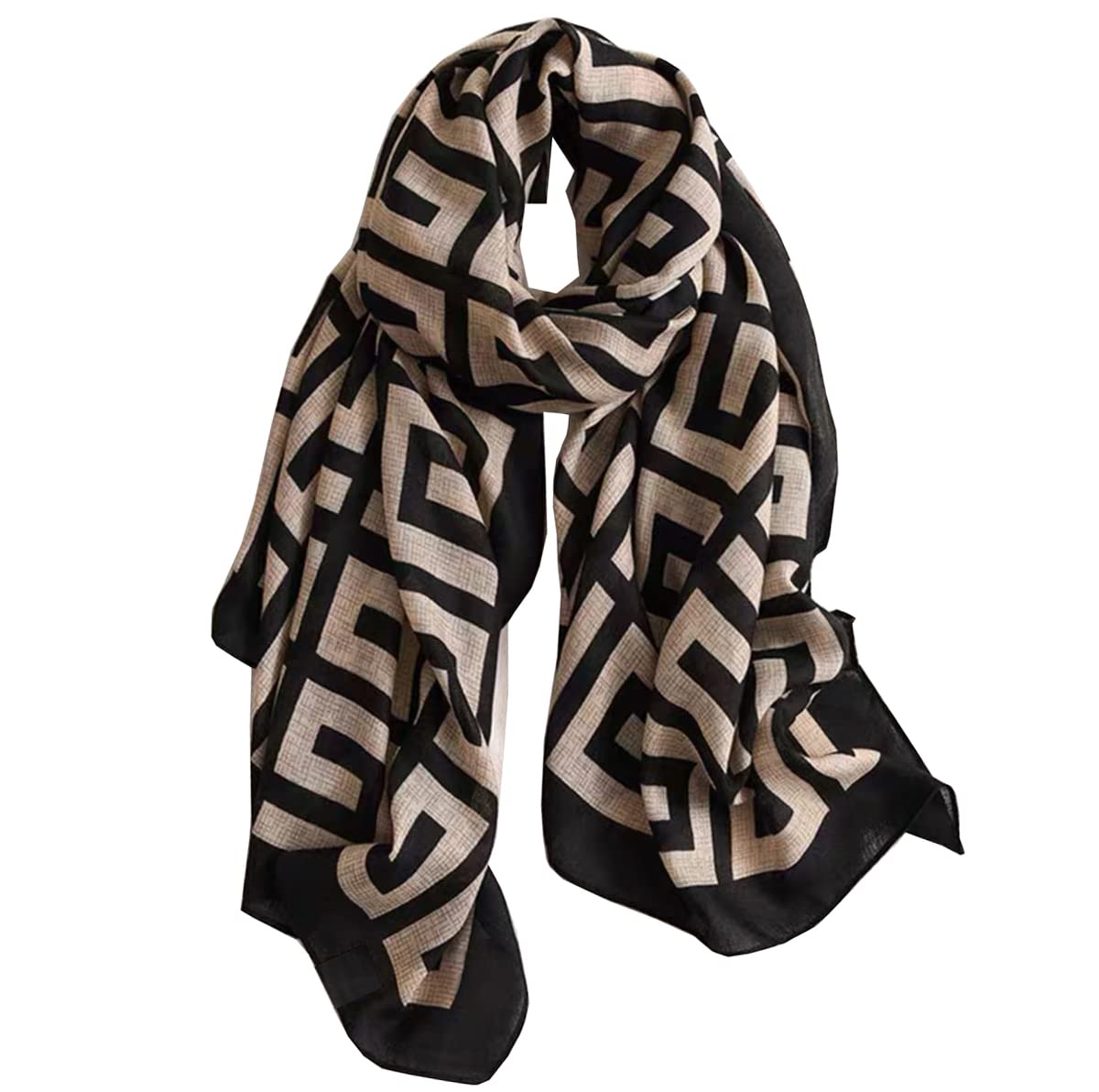 Sciarpa Quadrata Motivo Vintage Foulard Elegante Effetto Seta - Stile Vintage Per Lavoro E Look