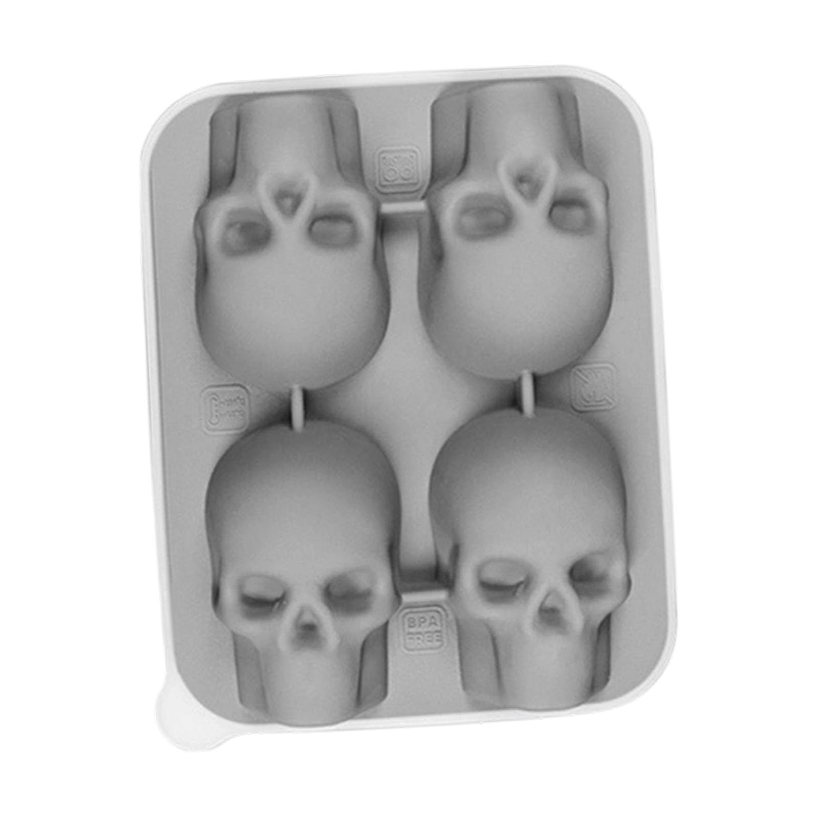 Tsophreniq Silicone Ice Block Mold Tray Halloween Skeleton Make Shot Glass Party Freeze Cocktail Cold Flexible Silicone Ice Tray