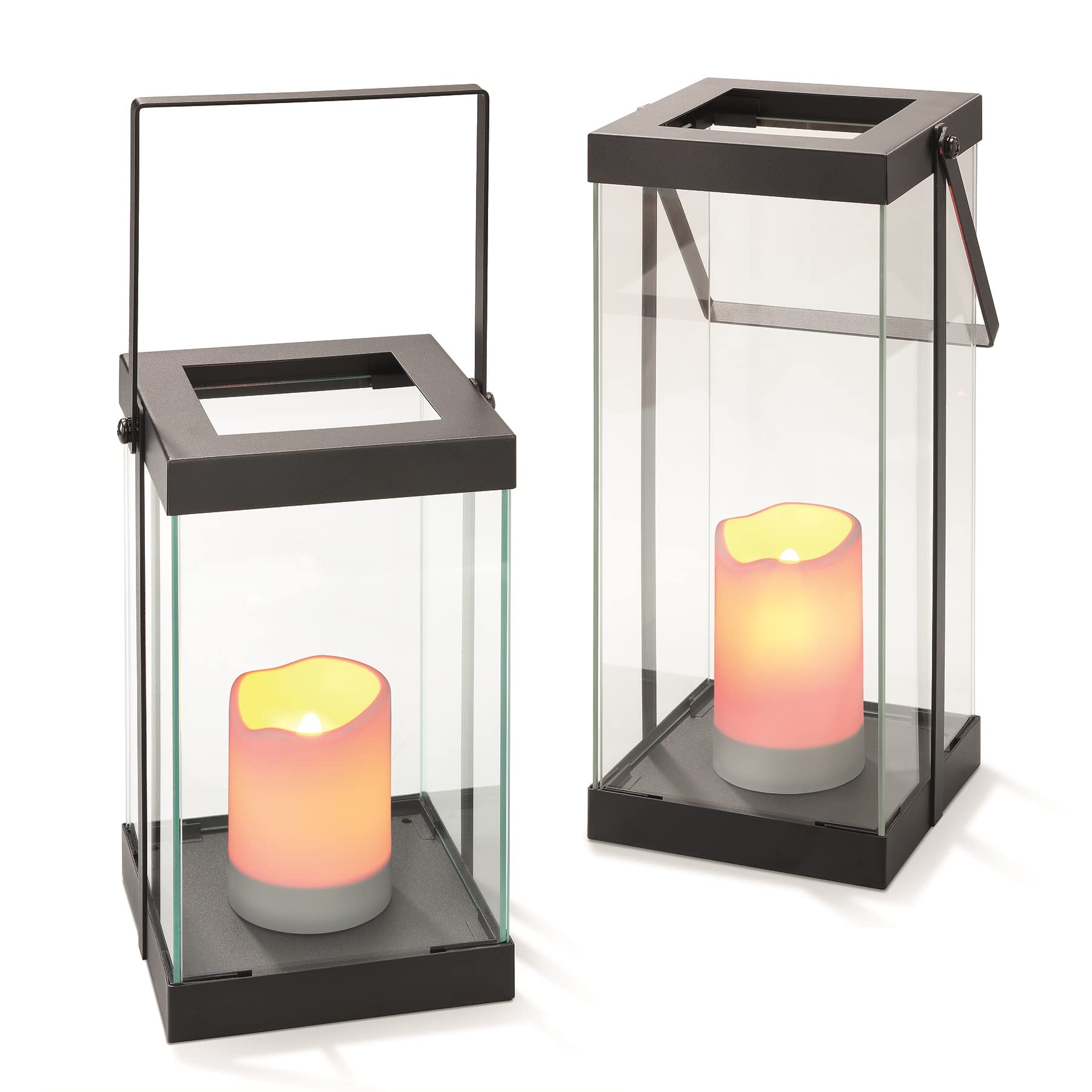 Festive Lights Tuinkaars Lantaarn - Zonne-energie - ing Effect - Amber LED - 27cm