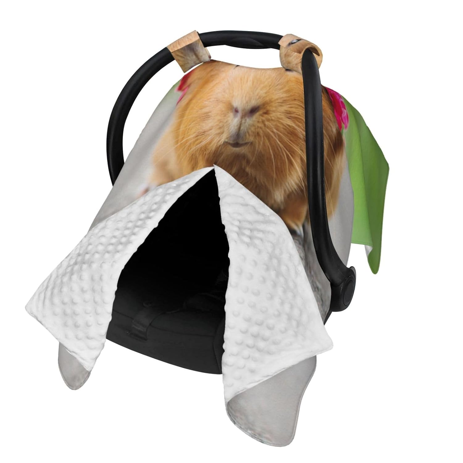 Cute Guinea Pig Baby Car Seat Cover & Breastfeeding Nursing Cover - Breathable Stretch Fabric Multi-Use Nursing Cover for Breastfeeding