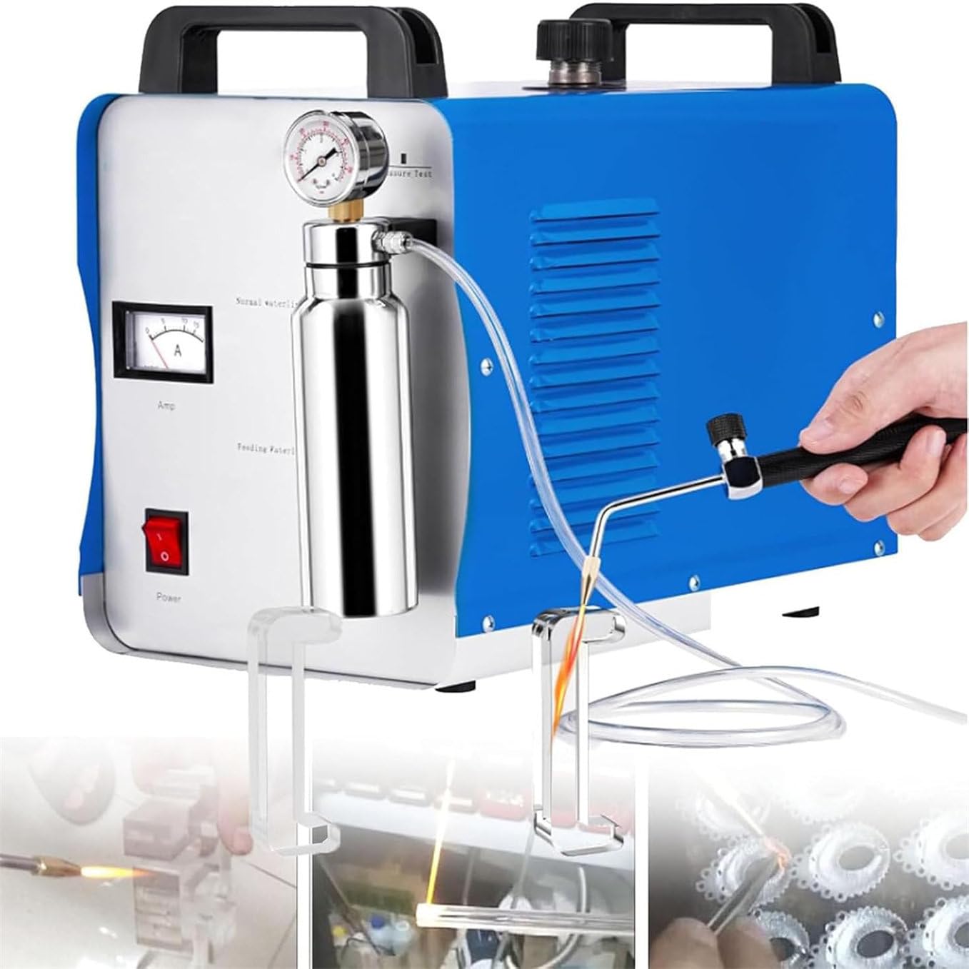 Lucidatrice a Fiamma Acrilica, Macchina per Lucidatura a Fiamma Portatile Generatore di Ossigeno E Idrogeno Saldatrice Ad Acqua per Lucidatura di Acrilico, Cristallo, Plexiglass,95L/H