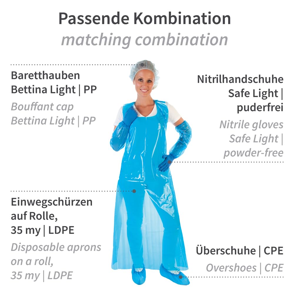 Hygostar 2000x Schuhüberzieher Einweg blau, CPE Überzieher Schuhe, Schuh Überzieher wasserdicht, Überschuhe Fersenschutz für Schuhe, Schuhüberzieher reißfest, Überschuhe elastisch, Überziehschuhe