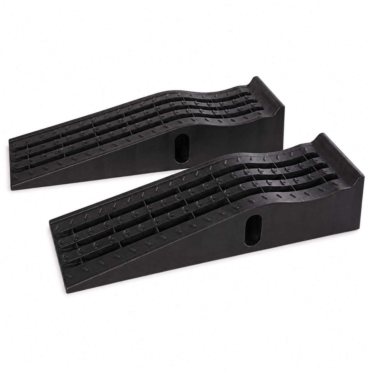 KATSU Plastic Car Ramps, Extra Wide, 2 Pieces Heavy Duty Garage Ramps for Lifting Automotive Vehicles Workshop Car Service and Repair 161920