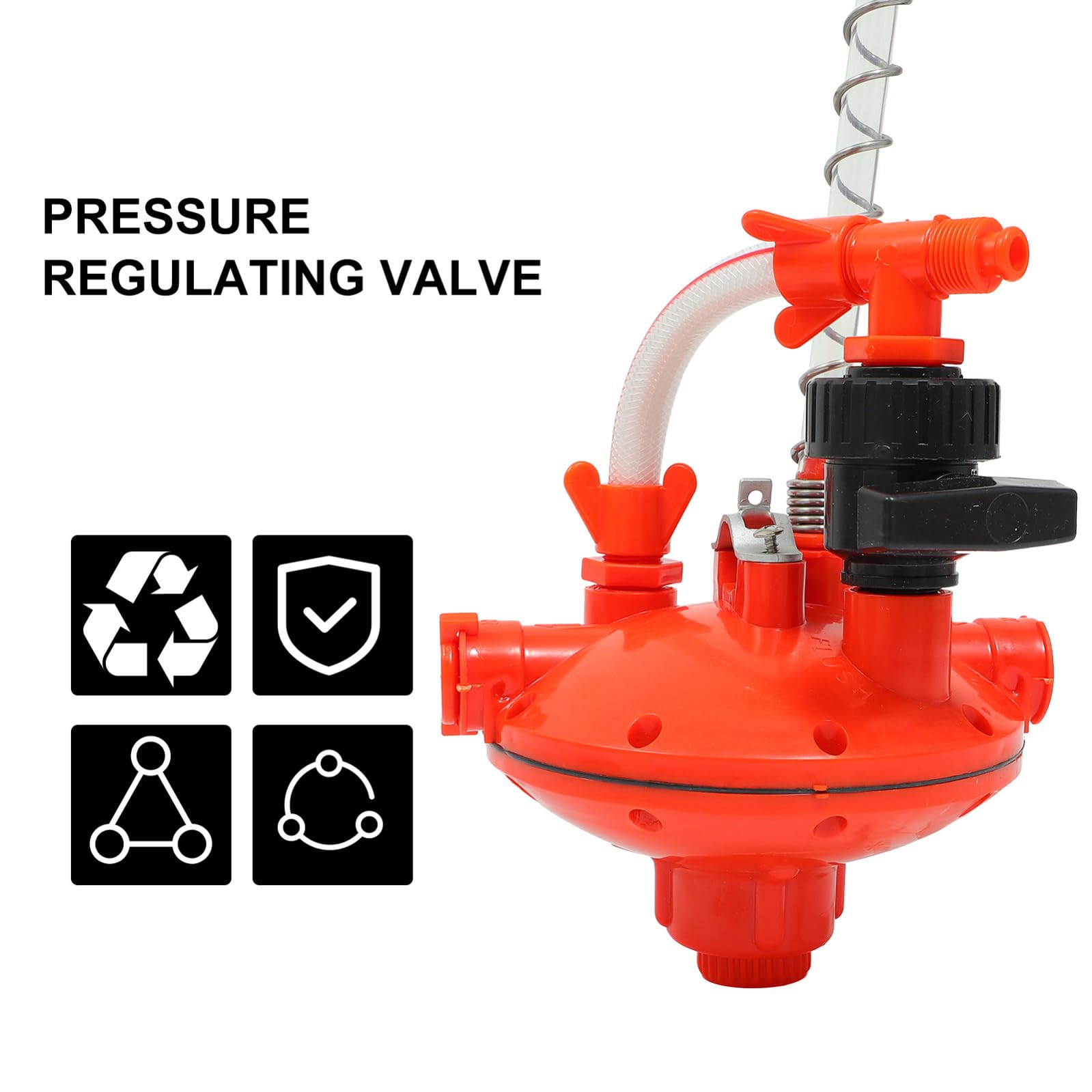 Regolatore Pressione Polli per Beverino Galline, Plastico Rosso | Accessorio per Allevamento Pollame, Leggero, Previene Perdite, Adatto a Chicken Water Fountain