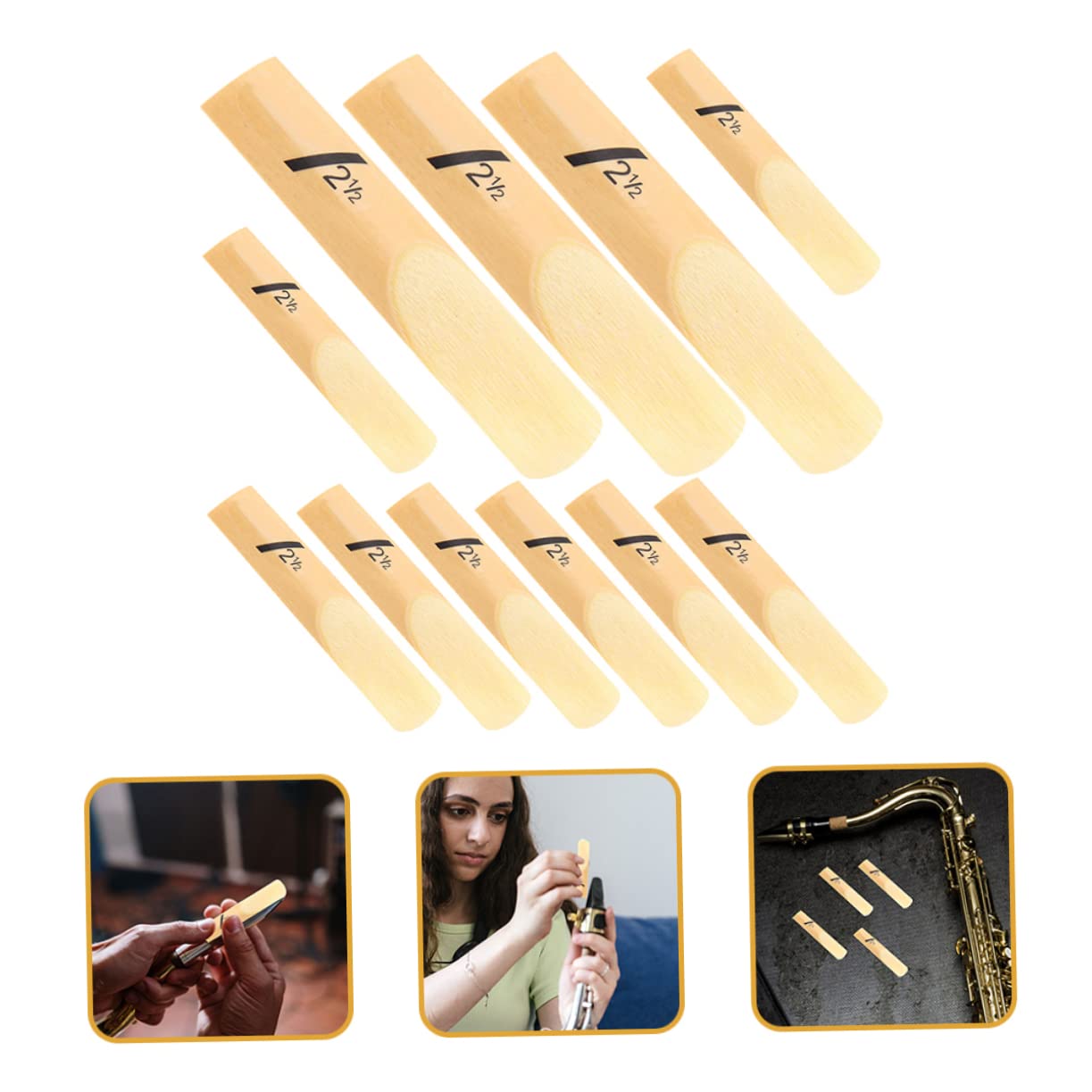 IMIKEYA 50 Pezzi Reeds per Saxofono Eb Sostituzioni Accessori Strumenti Musicali per Principianti e Professionisti