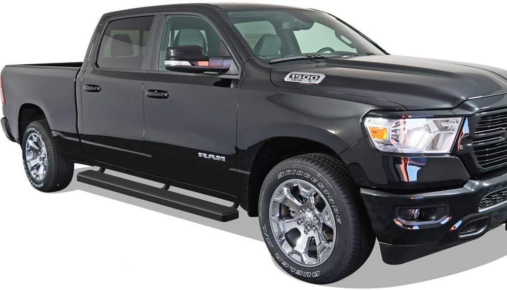 APS Running Boards (Nerf Bars Side Steps Step Bars) Compatible with Ram 1500 2019-2026 Crew Cab (Will Not Fit 2018 Previous Generation Build in 19-24) (Stainless Steel Black Powder Coated 6in)