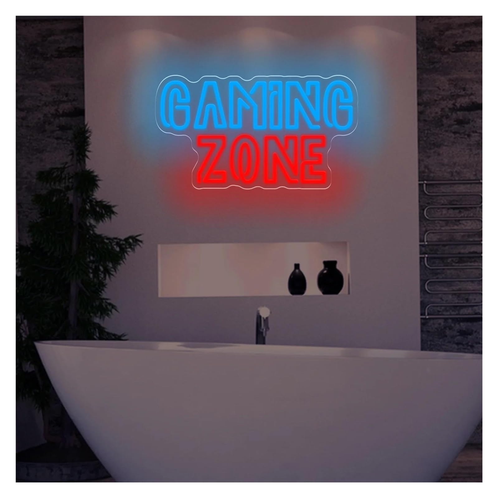 Décor Mural Lumière Enseigne Lumineuse Néon Gaming Zone Avec LED À Intensité Variable USB Pour Salle De Jeux Chambre Salon Bar Ou Une Fête Décoration Murale 40.6cmx22.8cm