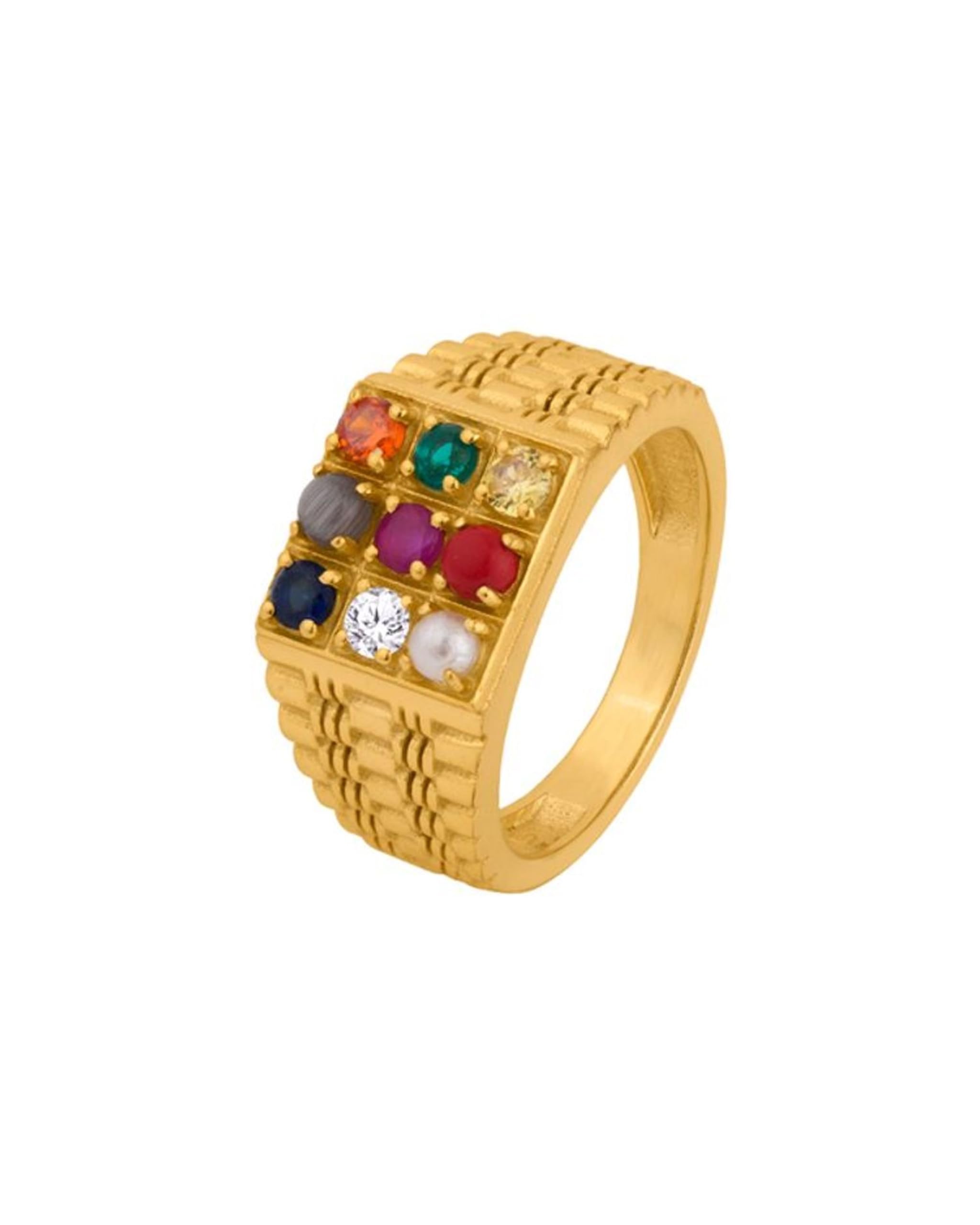 Navaratana Ring Gold Coated And Plated Ring By Radhey Radhey Enterprises 1MR01