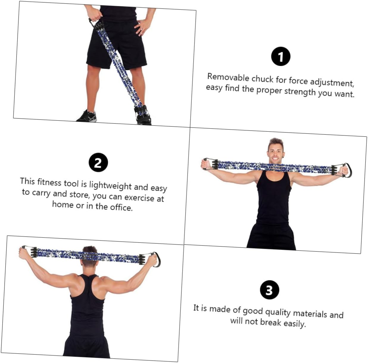 60kg Elastic Pulling Rope Chest Expander Resistance Band for Strength Training Home Gym Accessory