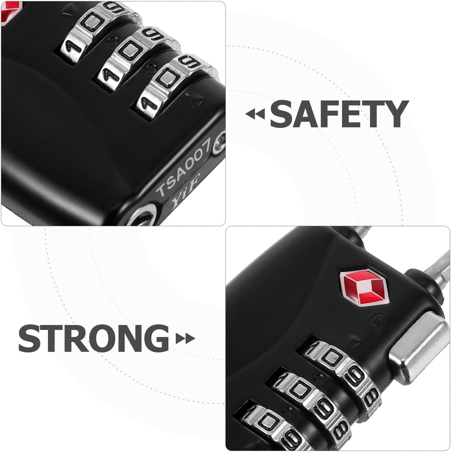 5pcs Mini Luggage Combination Locks TSA Customs Password Padlocks for Suitcases Gym Locker Travel Security Black