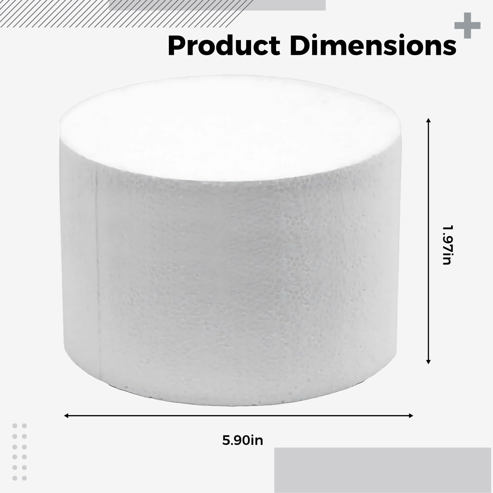 Lot de 3 Faux gâteaux en polystyrène, Ronds, 15 x 5 cm, Blancs, pour entraînement au glaçage, Pratique du sugarcraft, décoration de gâteau et essais créatifs, modèle économique et Simple