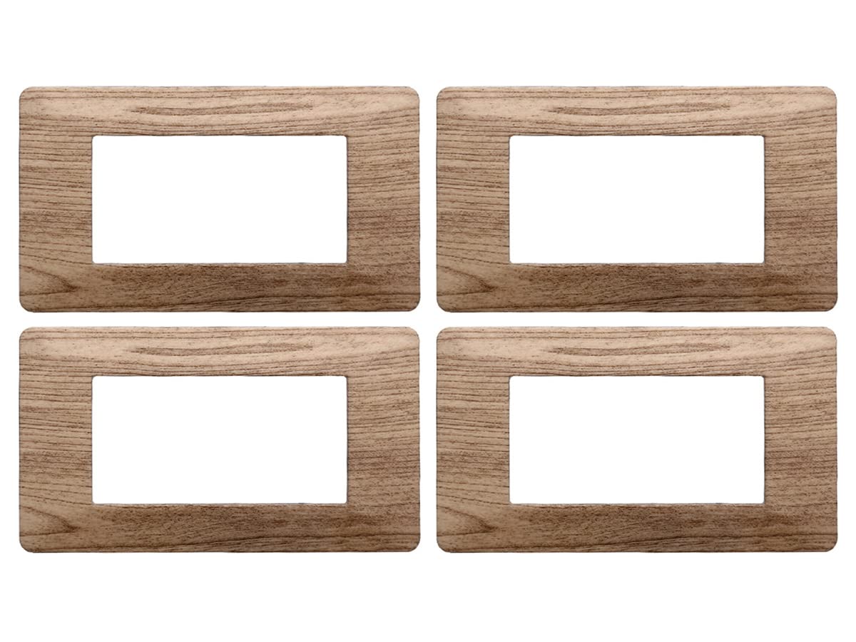  Pack of 4 Vimar Compatibili Plates per Famiglia, Platte di Plastica (4 Posti/Moduli, Legno Leggero)
| Packe di 4 Platte
