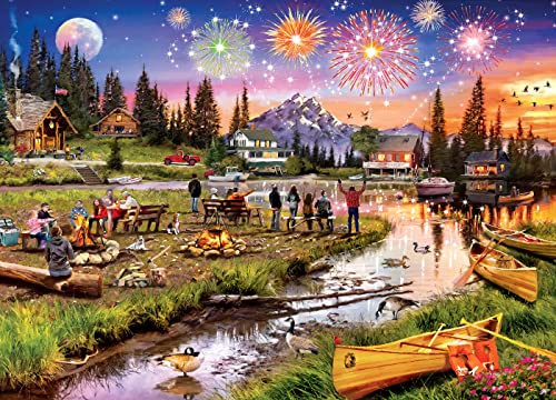 Masterpieces Puzzle de 1000 Piezas para Adultos, Familia o Jóvenes - Fuegos Artificiales en la Montaña - 19.25"x26.75" miniatura 2