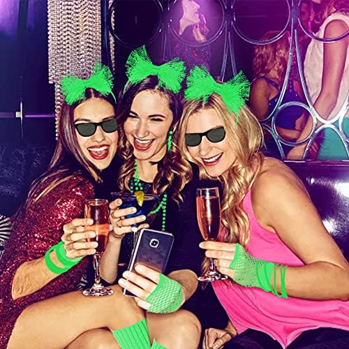 80s Fancy Dress Costumes Accessories, 1980s Fancy Style Dresses Party Sets & Kits for Women & Kids, Neon Leg Warmers Necklaces Bracelet Fishnet Gloves Lace Bow Headband Earrings Sunglasses