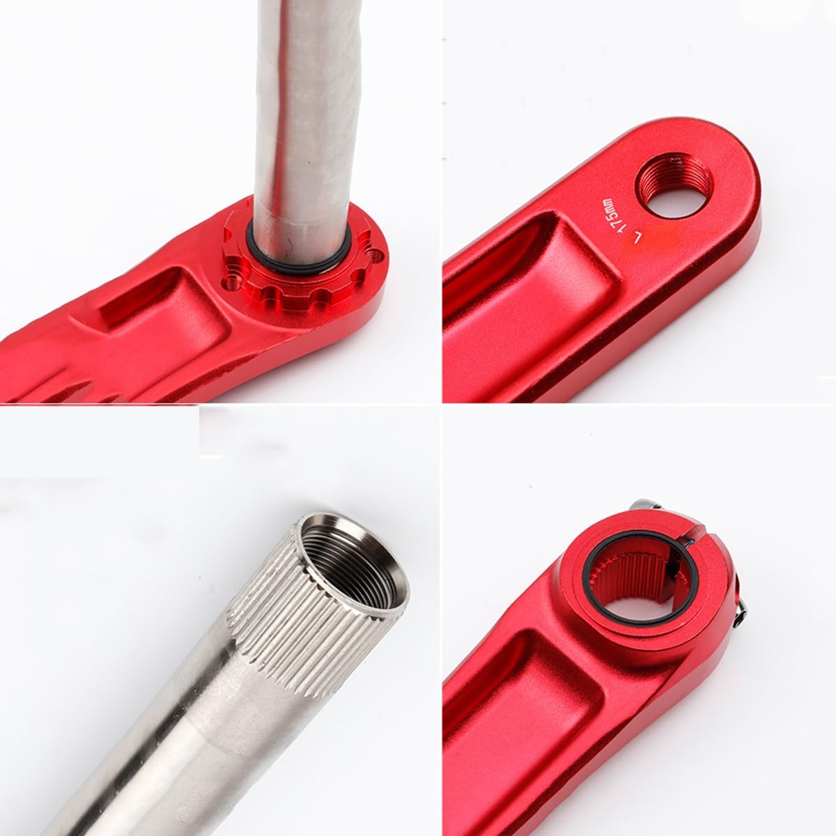 Bike Guarnitura, Set di pedivelle per Mountain Bike Integrate Cave da 170/175 mm, in Lega di Alluminio GXP, Ricambio per Bicicletta CNC