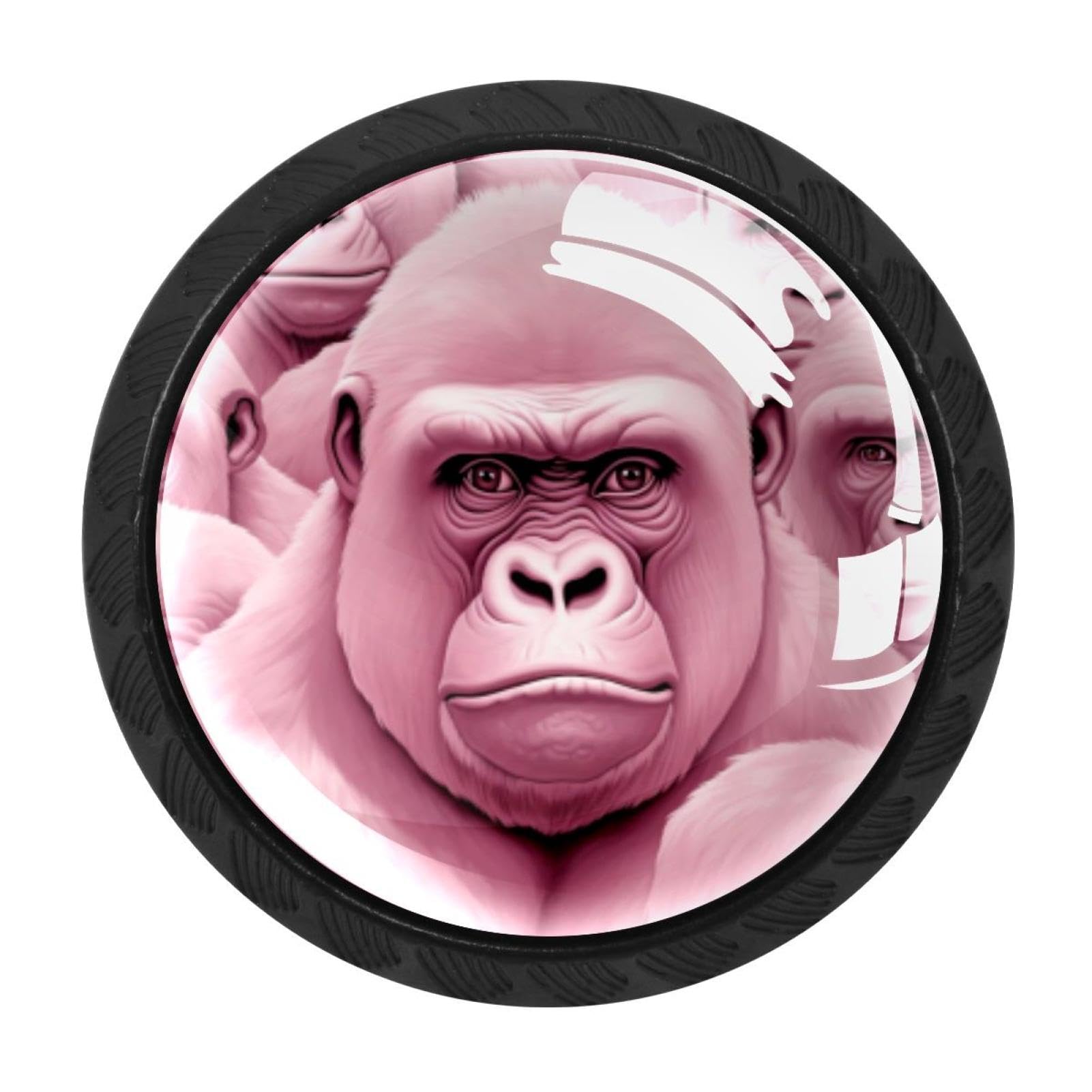Chenzzzz Multicolored 04 4 Pcs Pink Monkey Orangutan Drawer Knob Pull Handle Crystal Glass Cabinet Drawer Pulls With Screws For Home Office Cabinet Cupboard