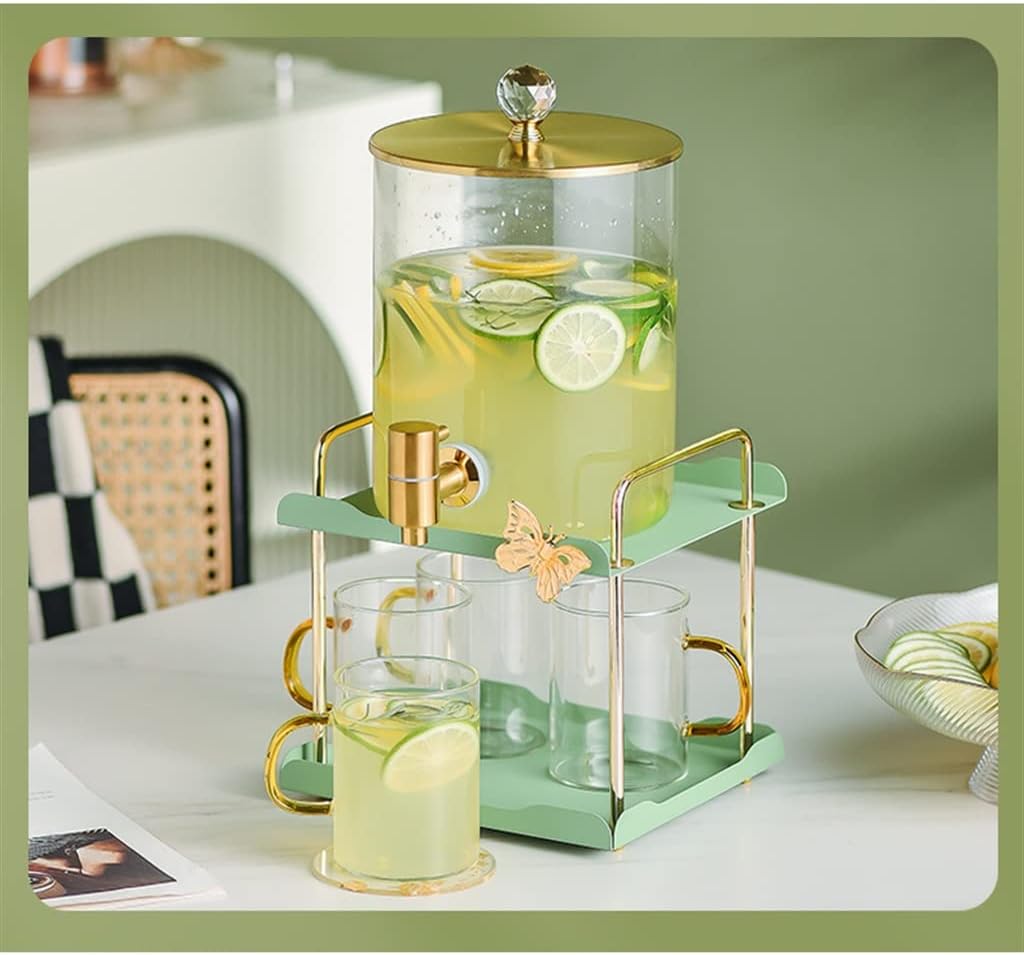 Cold Kettle with Faucet Large-Capacity Beverage Barrel Glass High Temperature Household Juice Barrel (Color : A, Size A