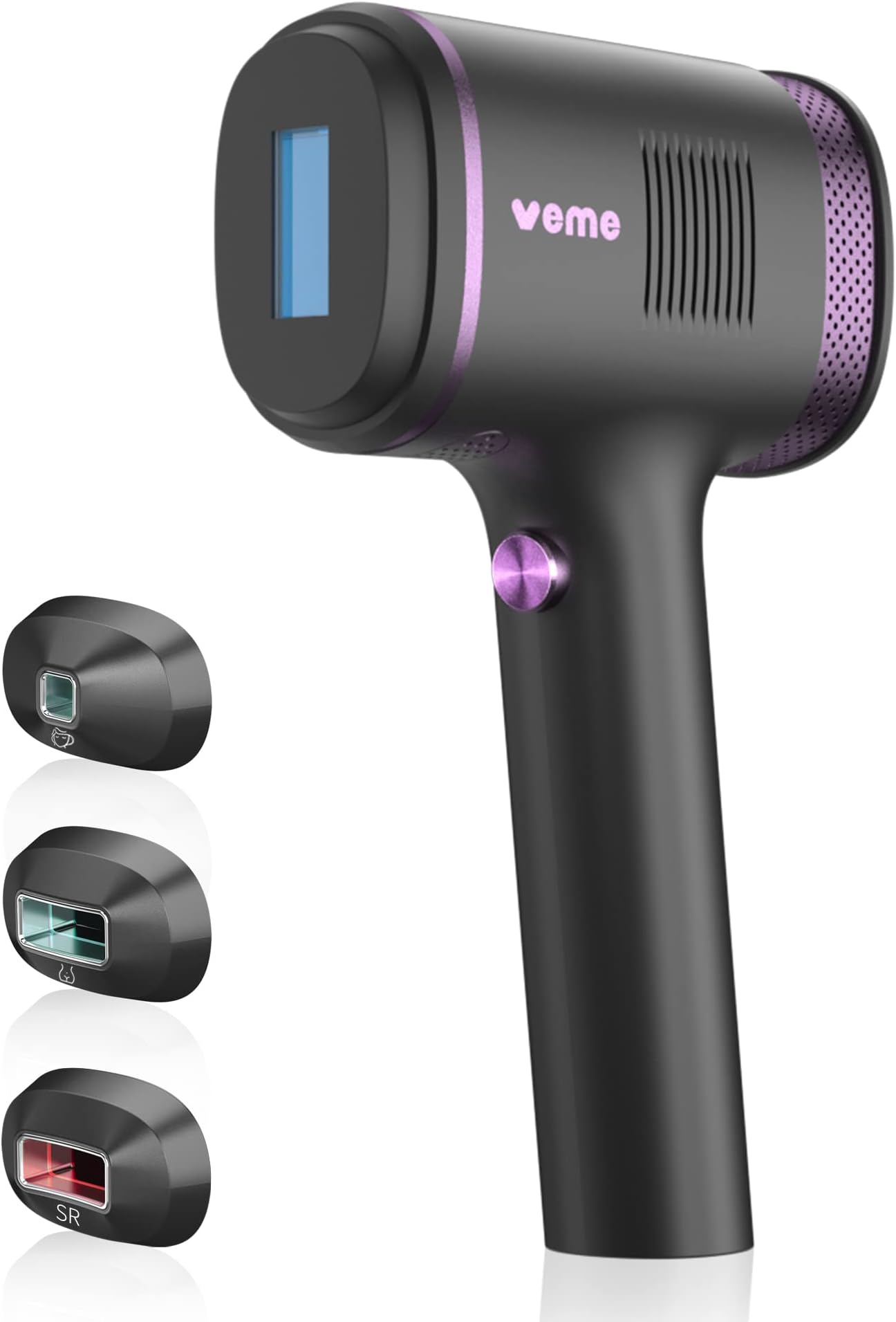 VEME IPL Hair Removal for Women and Men Permanent - Sapphire ICE Cool Painless Hair Remover Device with 3 Attachment & Unlimited Flashes Machine for Face Body Bikini Line Armpits, Corded Functionality