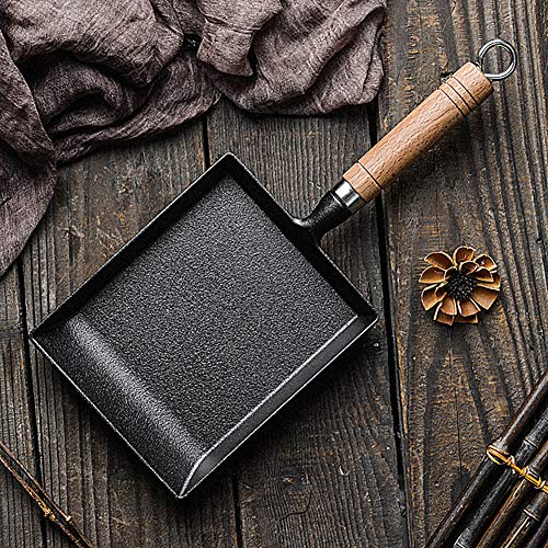 Jklove Cast Iron Skillet Nonstick Tamagoyaki Pan Grill Pan Japanese Omelette Egg Pan Pancake Pan Square Frying Pan Non-Stick Coating Cast Iron Skillet Rectangle Small Grill Tamagoyaki Pan #TOP4