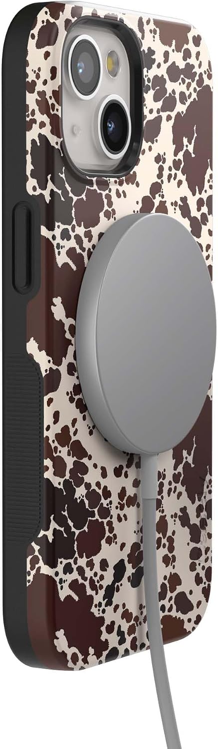 Casely iPhone 15 Plus Case | Cowgirl Envy | Cow Print | Bold Protective Design | Compatible with MagSafe