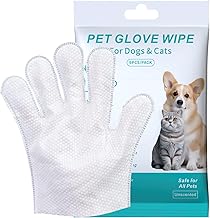 6 Pieces Pet Wipes for Dog and Cat Cleaning Gloves Deodorizing Hypoallergenic Grooming Wipes for Fur Face Paws Ears Butt,Waterless Wash Free Pet Glove Wipes for Daily Care & Traveling
