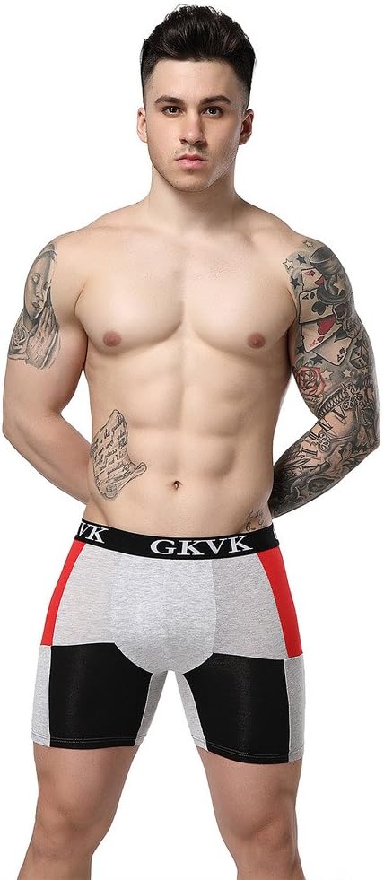 Mens Stretchable Seamless Boxer Briefs Stretchable Underwear , Color Balck , Large