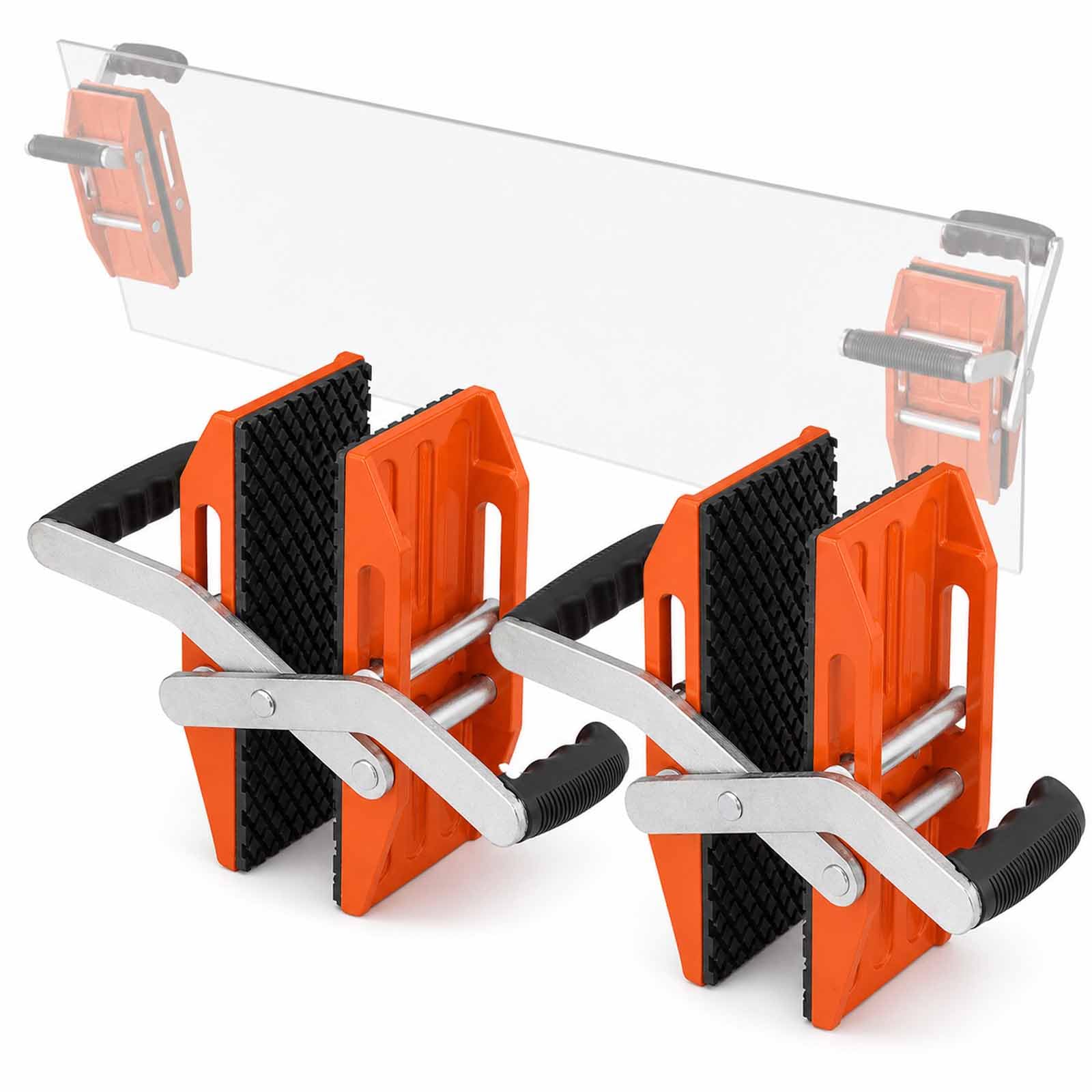 GCYXUC Double Handed Stone Carrying Clamps, Transporting Heavy Duty Carry Clamp, 2-pack 660 Lbs Stone Carrying Clamps With Rubber-lined Jaws And Ergonomic Handles For Glass, Quartz Slabs And Marble
