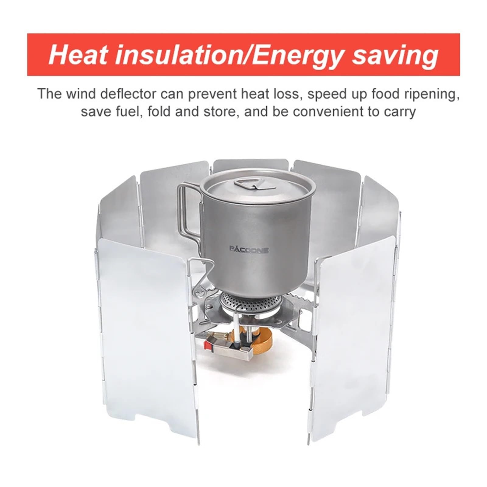 Cortavientos hornillo Camping Parabrisas Plegable for Exteriores, Estufas de Camping, Parabrisas, cocinas Gas, deflectores, Estufa