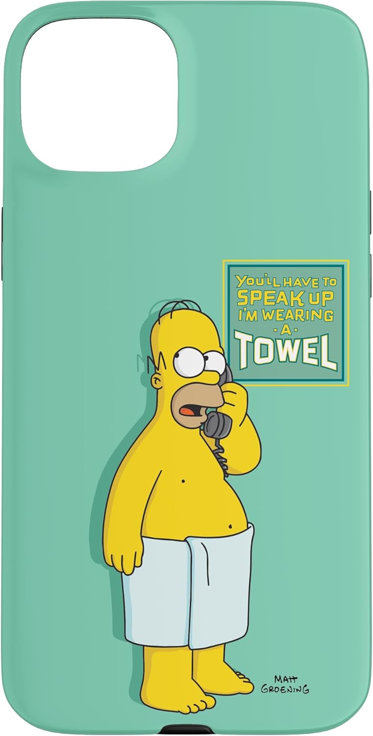 The Simpsons Homer Simpson Speak Up I'm Wearing A Towel Case for iPhone 15