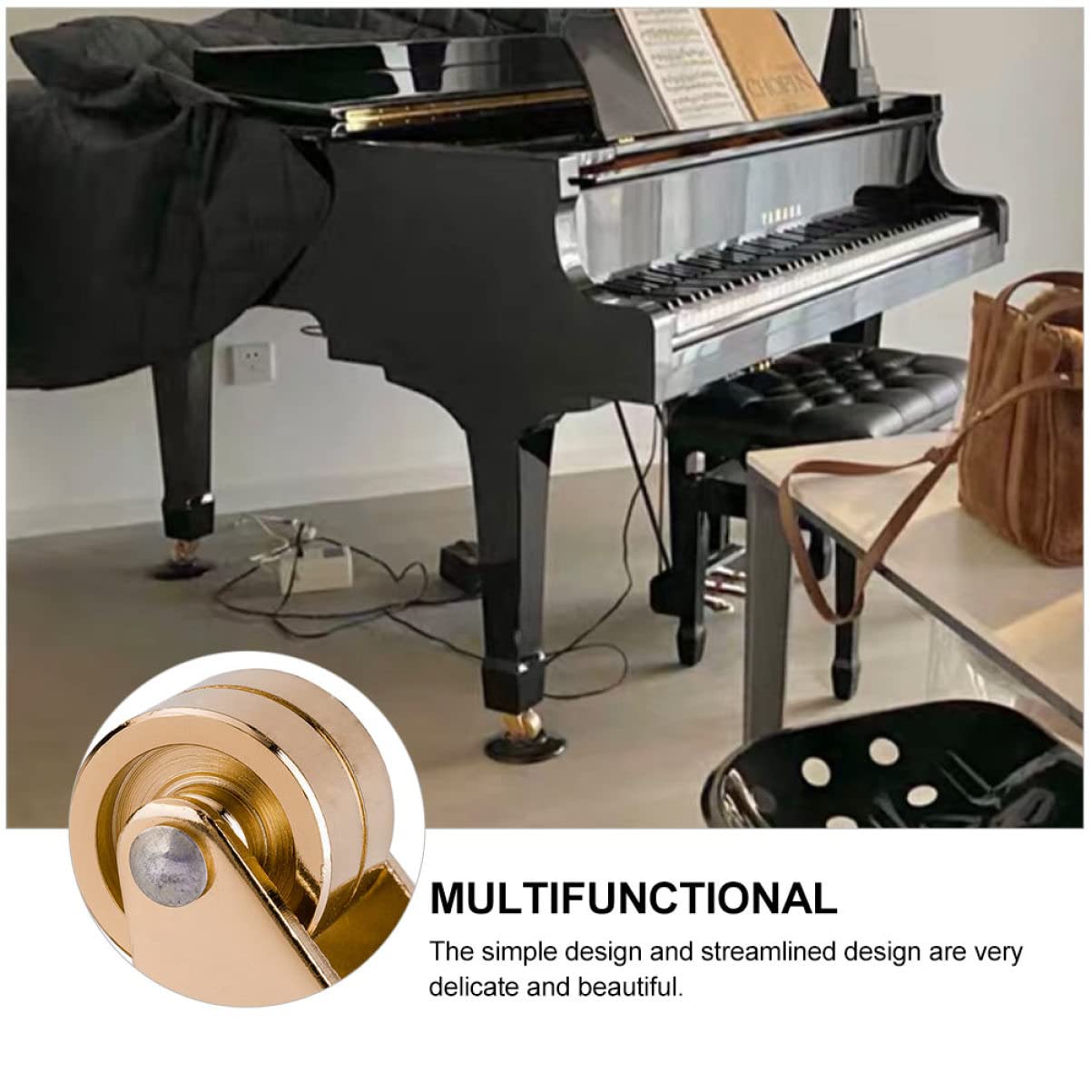 Vaguelly 1 Pz Ruote Girevoli per Pianoforte Set Accessori per Gambe per Pianoforte Ruotano di 360 Gradi Accessorio per Rotelle Pesante