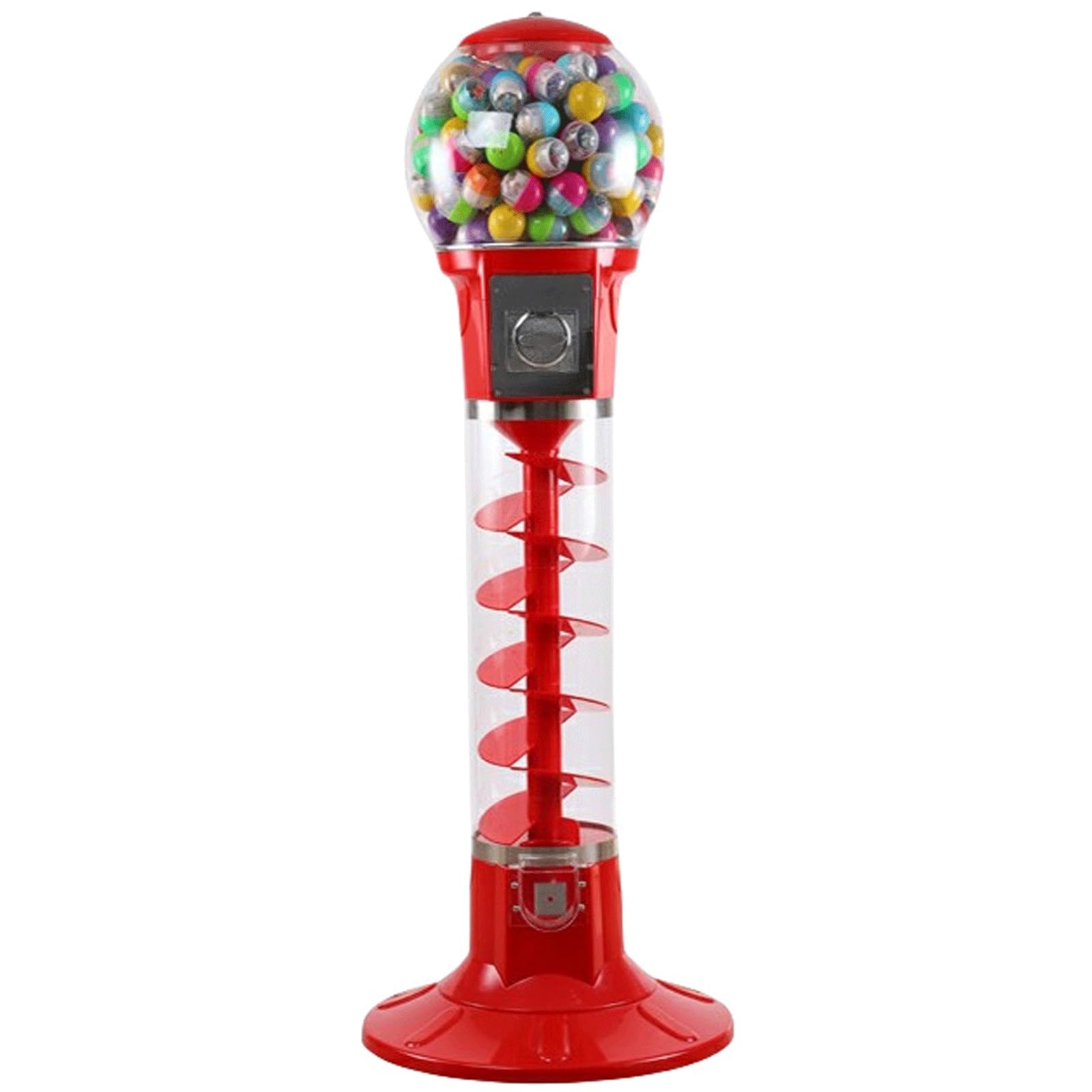 Kommerzieller Kaugummiautomat mit Ständer, 300 Spielzeugkapseln 1,77 Zoll/800 Bälle 1,26 Zoll großer Spiral-Kaugummiautomat, Kaugummiautomat for Spielzeugkapseln und Bälle(Red)