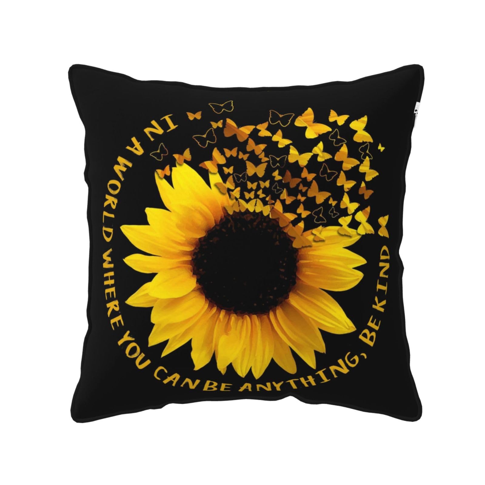 FZGGWYHL butterfly and sunflower printed Velvet Throw Pillow Cover Pillowcase