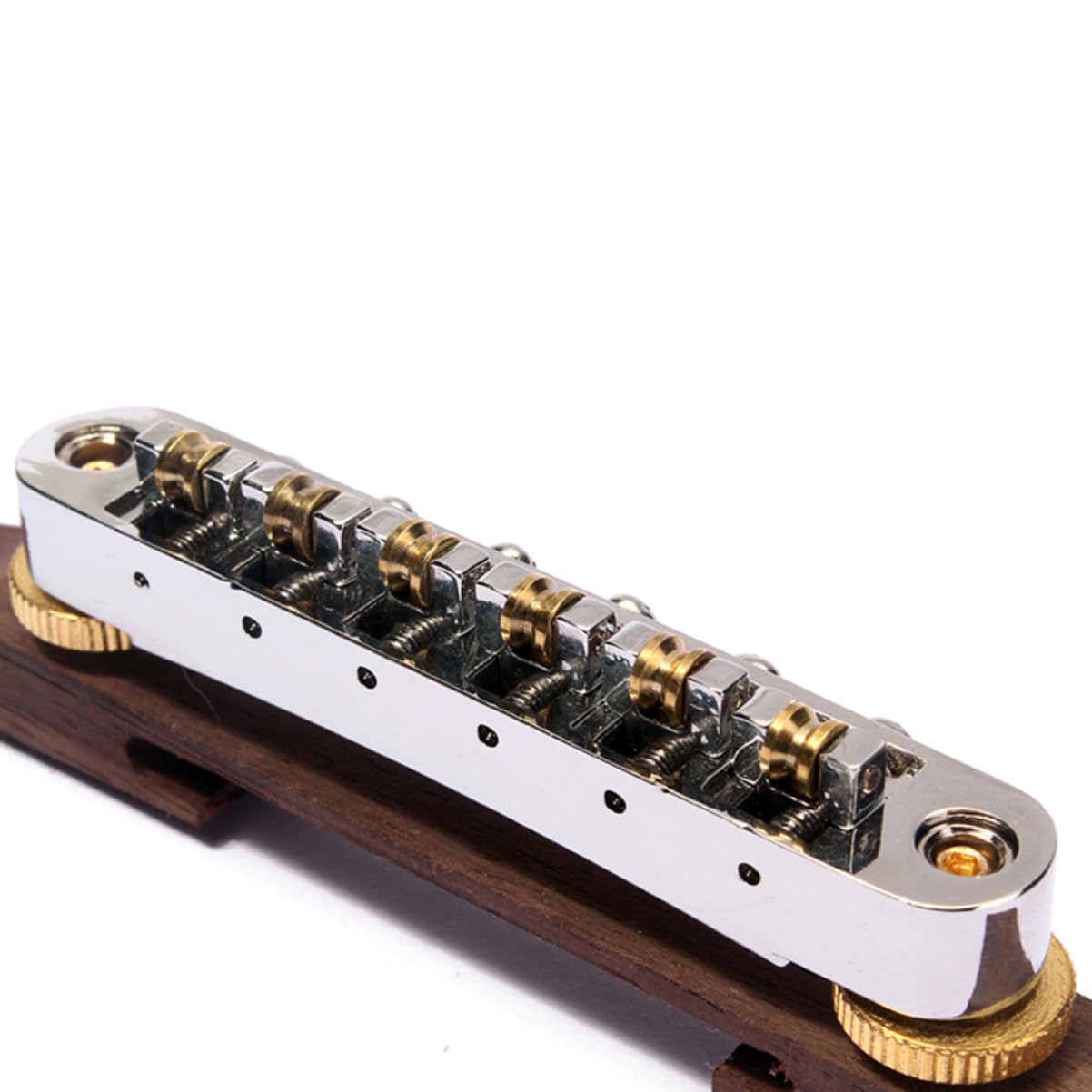 GALPADA Guitar Bridge with Gold Roller Saddles Bridge B for Jazz Guitar Replacement Fits Various Models for Enhancing Performance