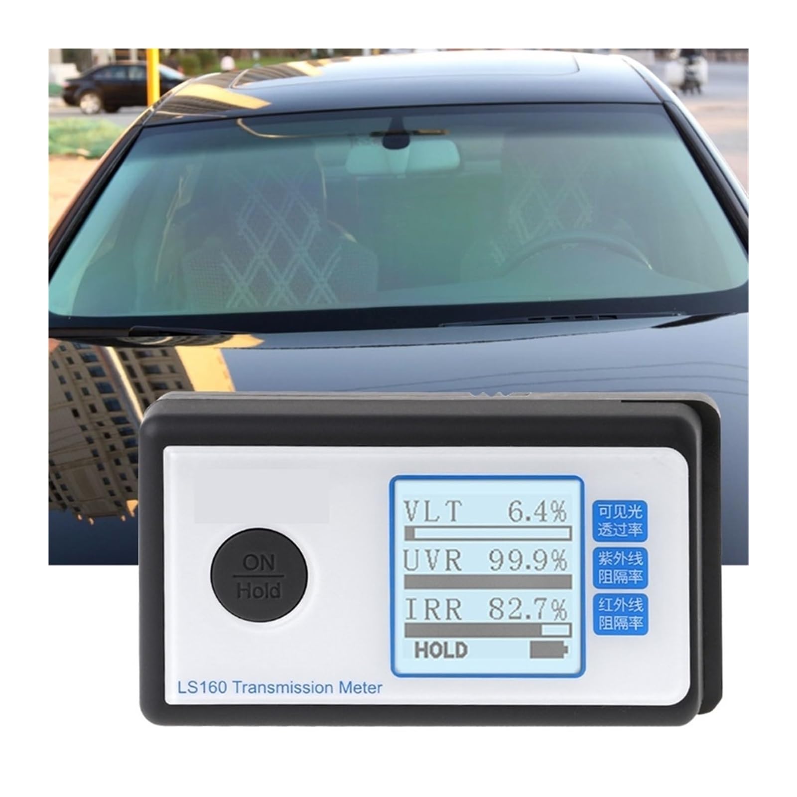 Światłomierz, Miernik przepuszczalności światła słonecznego Tint Meter 160, testowy miernik widzialnego UV IR